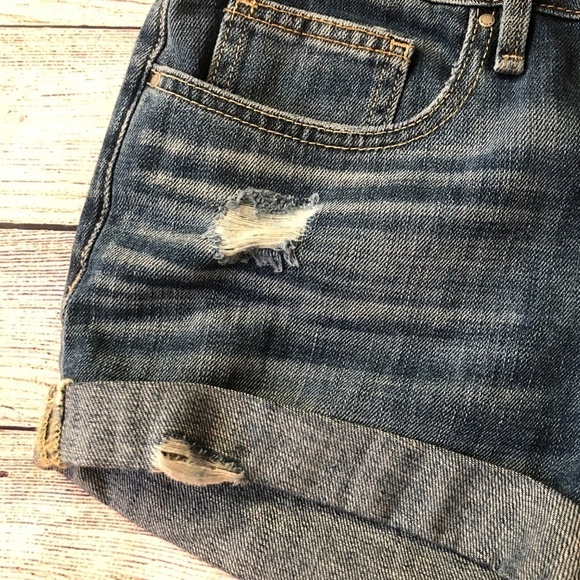 Bullhead Girlfriend Distressed Denim Shorts - Picture 6 of 7